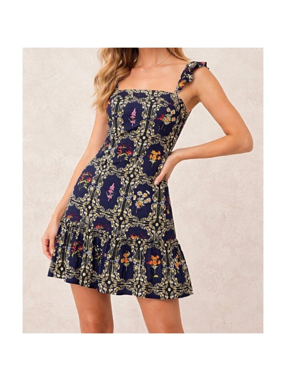 AGUABENITA Blue Floral for Target Dress Size 1X NEW NWOT